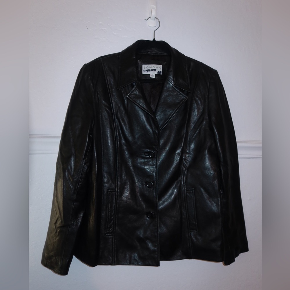 Sonoma Women's Dark Leather Jacket